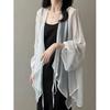 Damen Sommer Leichte Französische Stil Lockere Chiffonbluse Einfarbige Lässige Fließende Sonnenschutzjacke