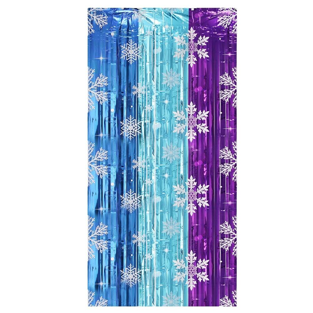 Snowflake Pattern Rain Curtain 1x2m for Party Background Wall Hanging Decoration Suitable for Birthdays and Holiday Events