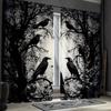 2pcs Gothic Raven Pattern Curtains   Blackout Rod Pocket Window Drapes  Halloween Decor   Home Decor