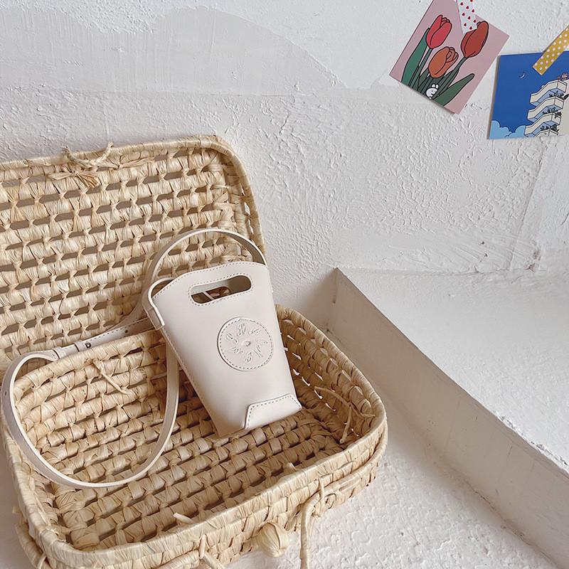 Stylish Mini Pu Bucket Bag For Kids Modern Chic Single Shoulder Crossbody Purse