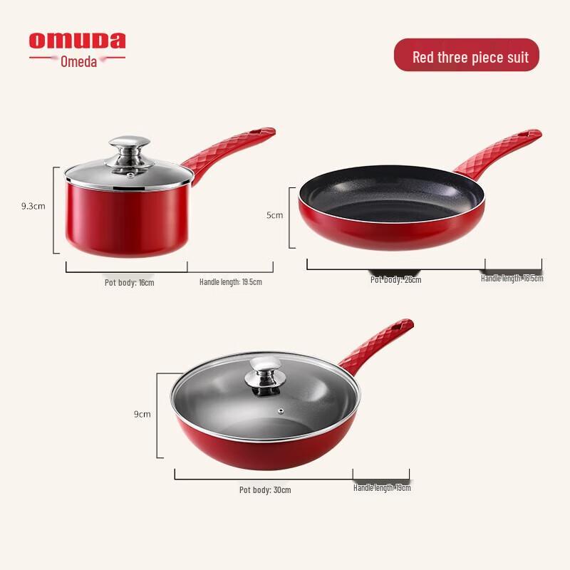 Oumeida Ceramic Non-stick Wok & Frying Pan Set