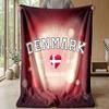 Denmark Football Printed Flannel Blanket Skin Friendly Warm Decorative Throw for Indoor Couch Bed Daily Use
