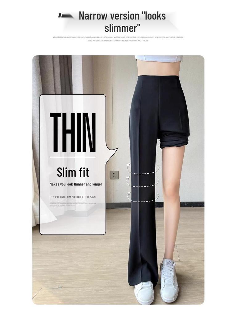 High Waist Micro Flare Wide Leg Pants for Women - Summer 2025 Slimming Draped Style