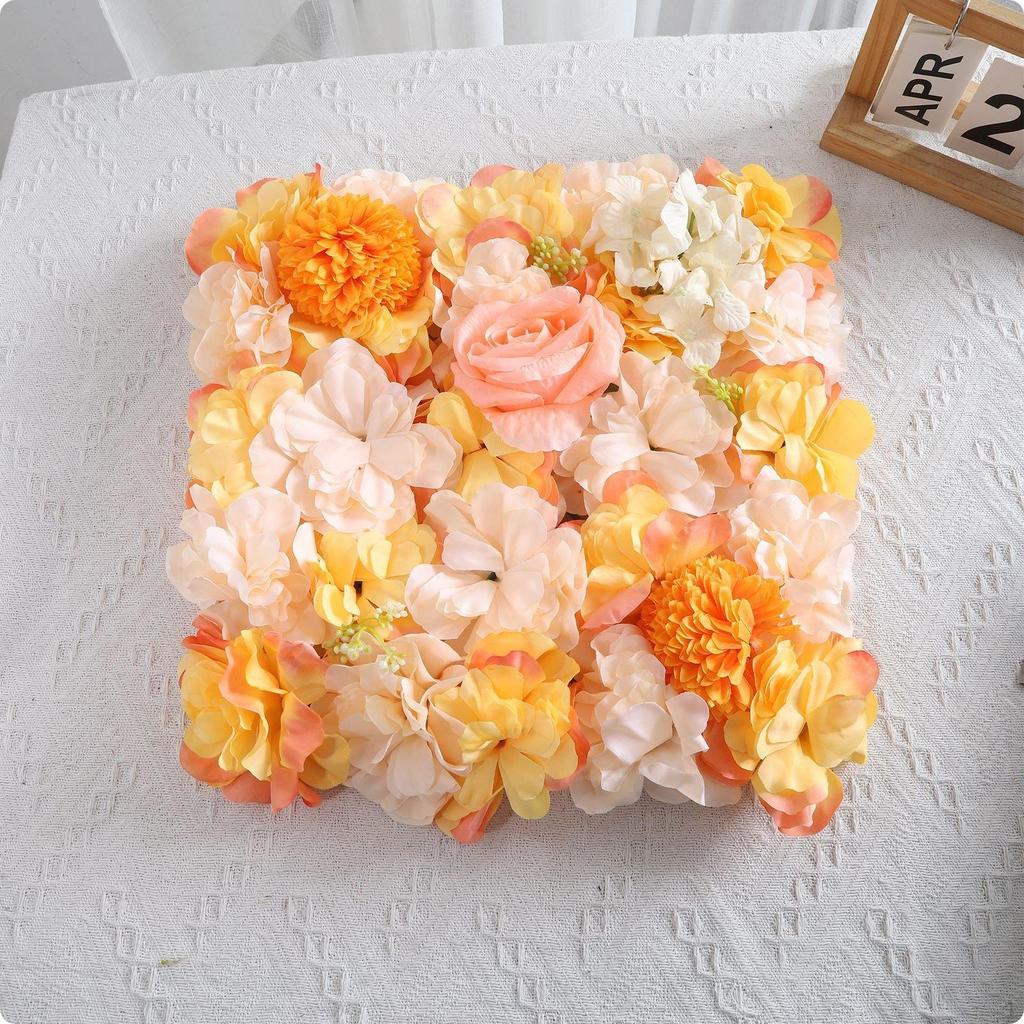 Artificial Rose Wall Panel Realistic Look Floral Backdrop Reusable ThreeDimensional