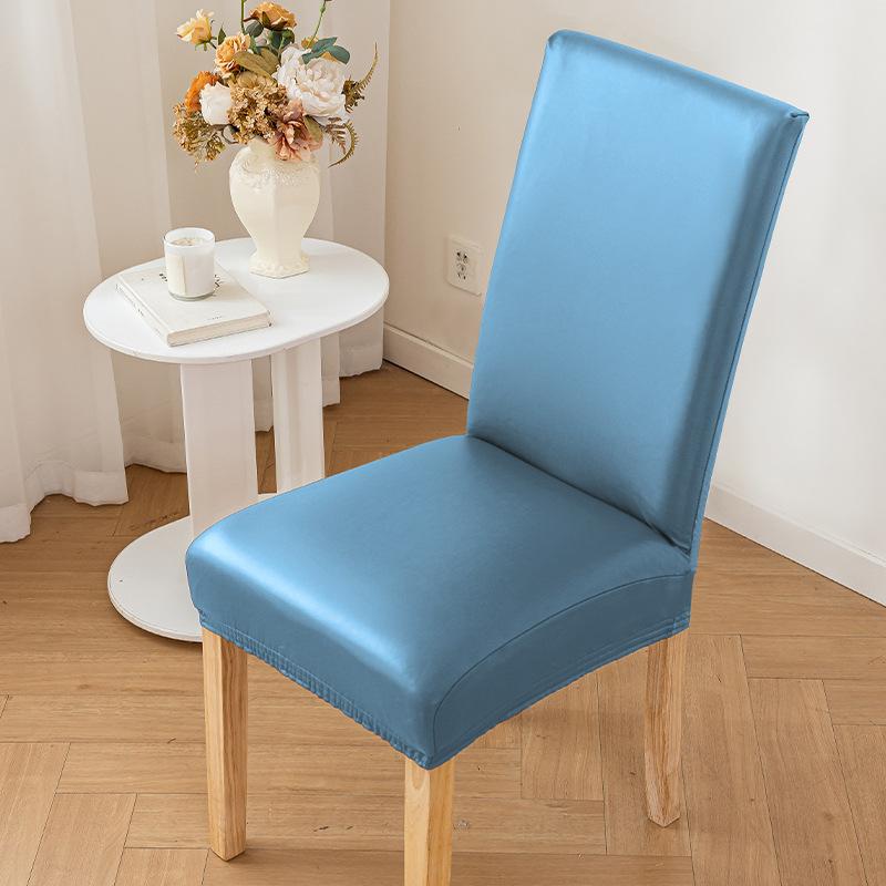 Leather Chair Cover Waterproof, Oil-proof and Non-slip Chair Cover Home Solid Color Thickened Dining Chair Cover