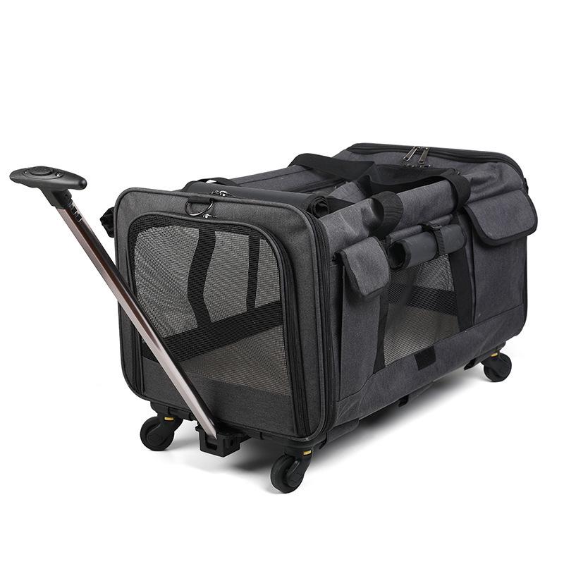 Portable Foldable Pet Trolley Bag: Large Capacity, Breathable Design, Hand-Held for Cats and Large Pets