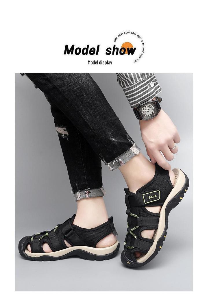 Men's Breathable Summer Sports Sandals - Non-slip, Versatile Beach Shoes, Casual Large Size.