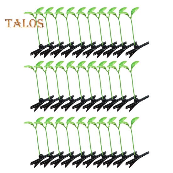 20/30/50Pcs Funny Bean Sprout Hair Clip Set Spring Design Anti-slip Realistic Style Green Plant Hairpins Hair Accessories