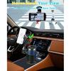 Cup Phone Holder for Car, 2 in 1 Height-Adjustable Dual Cell Phone Holders Car Cupholder Mount, Fit Large Bottle & All Cellphone