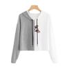 2026 New 3D Digital Printing Hooded Color Matching Short Sweater Women's Loose Fashion Trend Jacket Long Sleeve Top