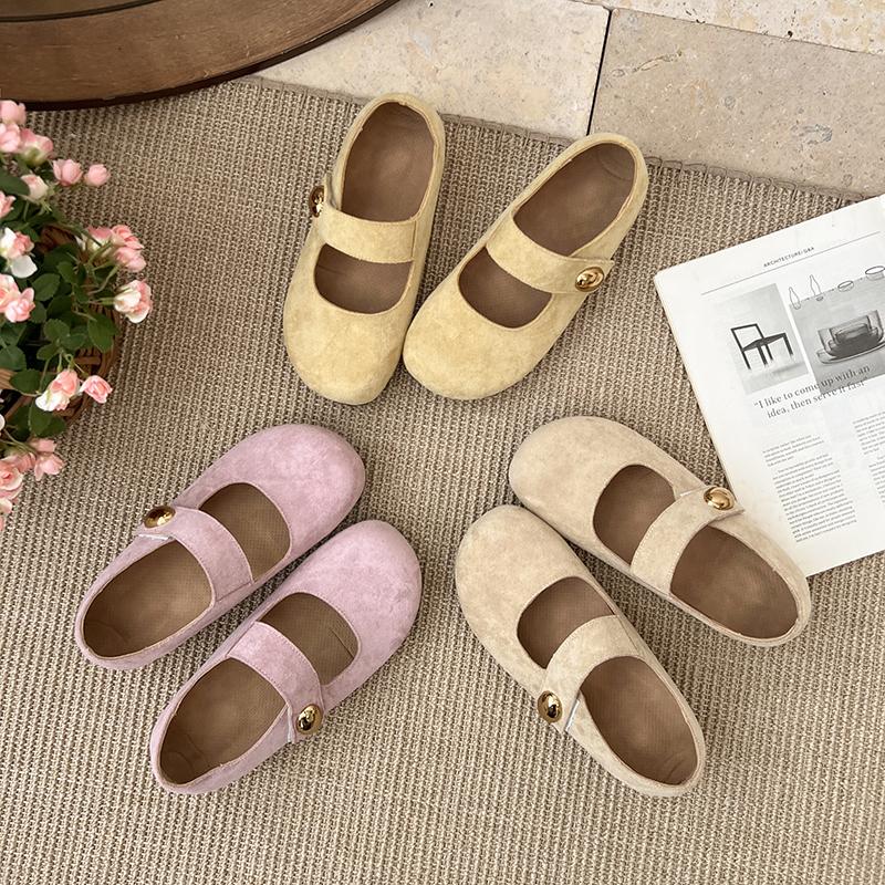 Fashion Heightened Inner Round Toe Women Summer Outside Solid Color Loafer Single Shoes