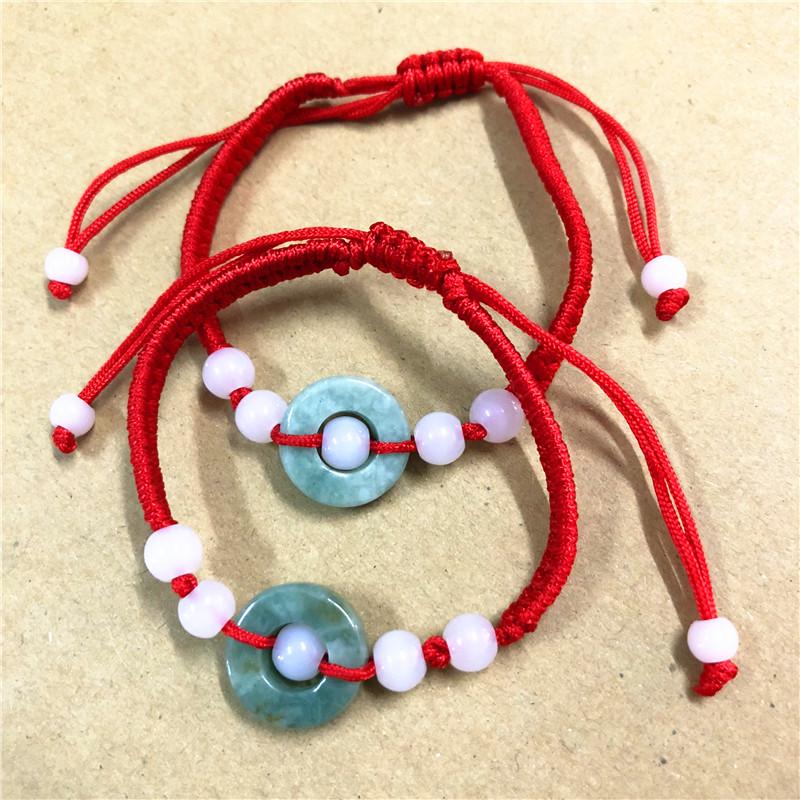 Men's & Women's Hand-Woven Red Jade String Bracelet - Popular Benmingnian Knot Jewelry