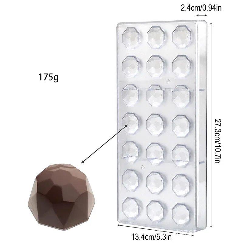 3D Polycarbonate Chocolate Molds Sphere Diamond Chocolate Bombs Bonbons Candy Bar Professional Confectionery Baking Pastry Tools