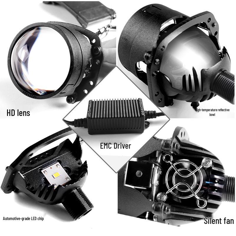 SANVI 2.5" Non-Destructive 40W Bi-LED Projector Headlights, 6000K Super Bright LED.