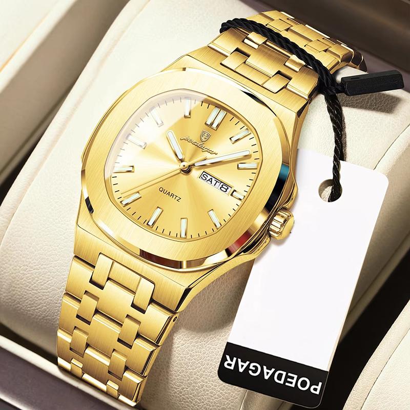 Watch For Woman Luminous Date Week Square Ladies Watch Stainless Steel Quartz Women's Watches Female Reloj