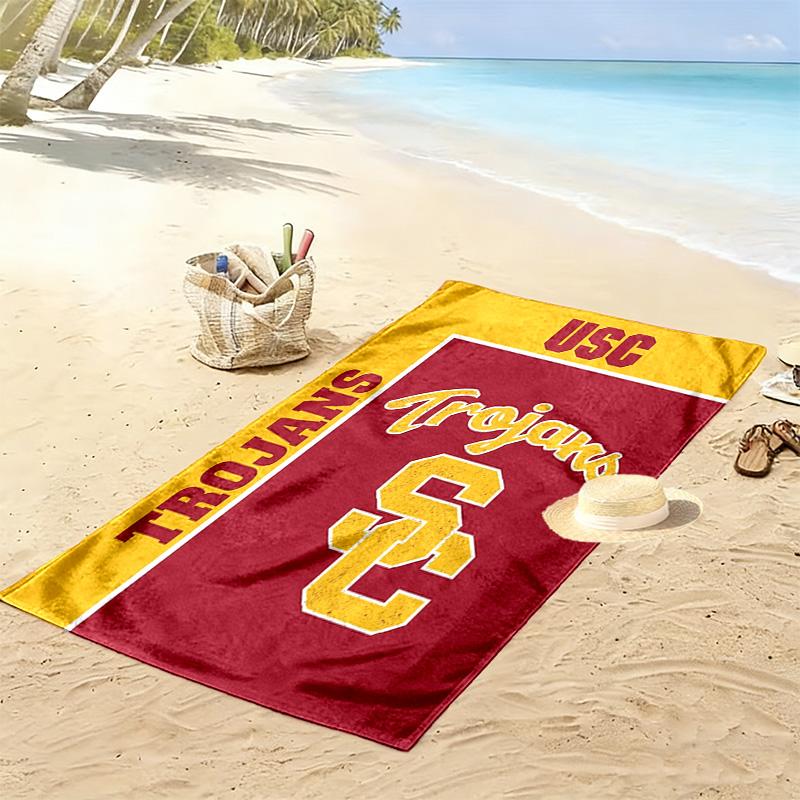 USC Trojans Print Beach Towel, Large Soft Quick Dry Towel for Beach Camping Swimming
