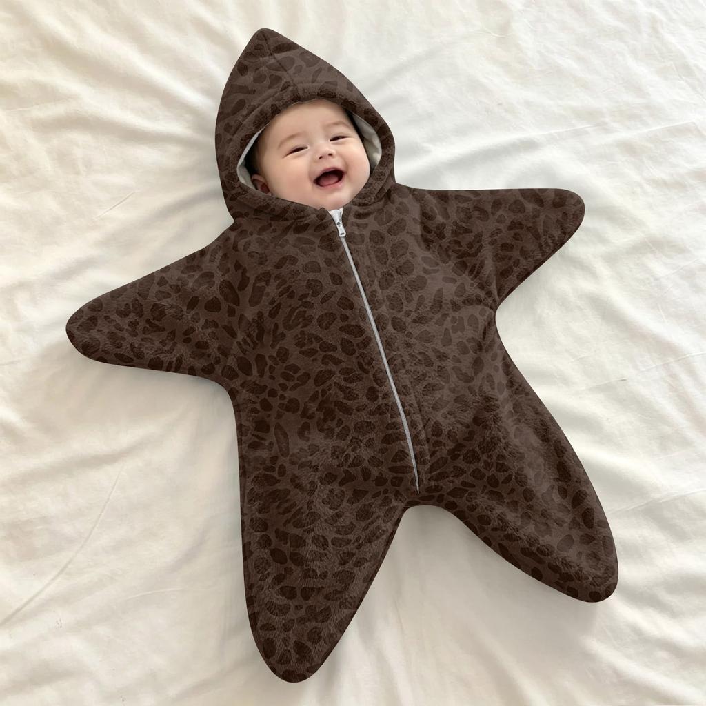 Infant Flannel Swaddle Blanket with Leopard and Polka Dot Print and, Sleep Sack Wrap, Cozy Travel Swaddle for Outdoor Use