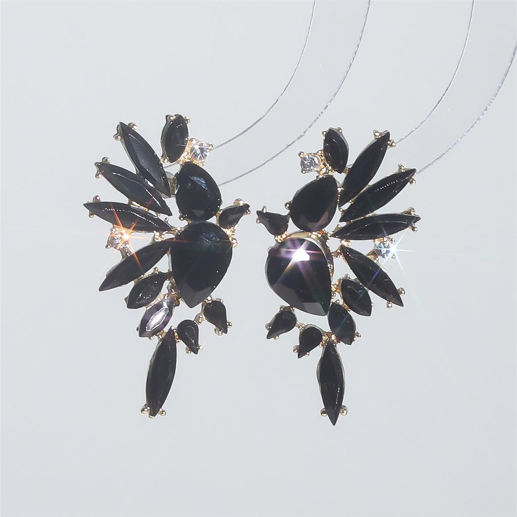Luxury Temperament Colorful Shiny Crystal Earrings Women High-Grade Luxury Female Earrings Performance Earrings