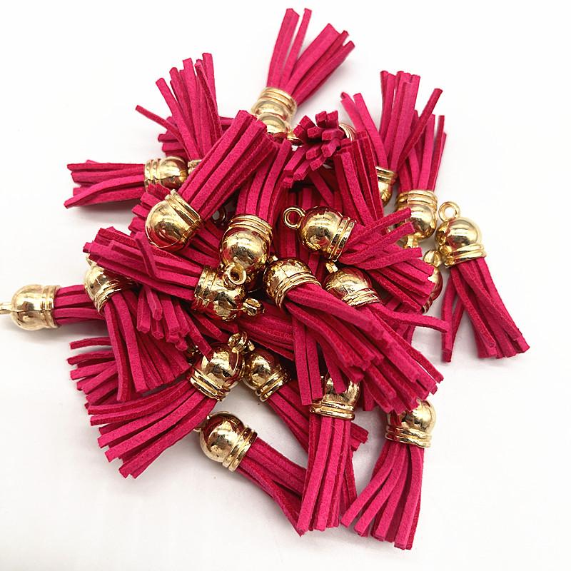 New 10pcs 38mm Vintage Leather Tassels DIY Keychain Cellphone Straps Pendant Tassels for Jewelry Earrings Findings Accessories