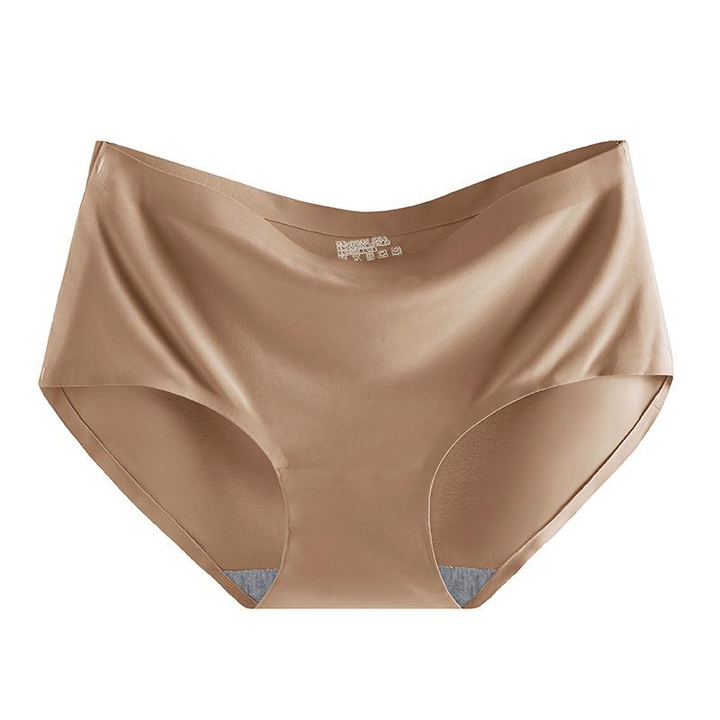 Women's Ice Silk Underwear Seamless Underwear One-piece Underwear Breathable Mid Waist Sexy Women's Underweartriangular Underwear Head
