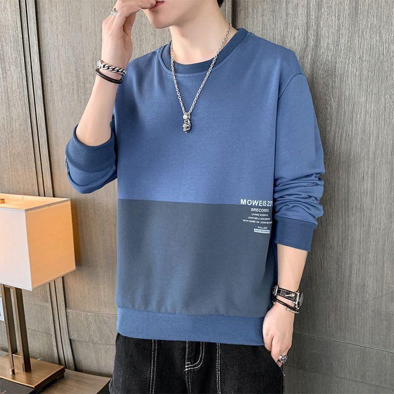 

Мужской свитшот с длинным рукавом в корейском стиле - Модная молодежная осенне-весенняя футболка с круглым вырезом L