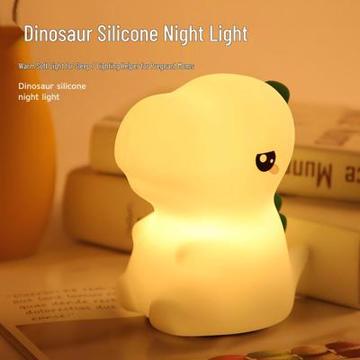 Cute Dinosaur LED Night Light - Silicone Tap Light & Creative Birthday Gift for Kids