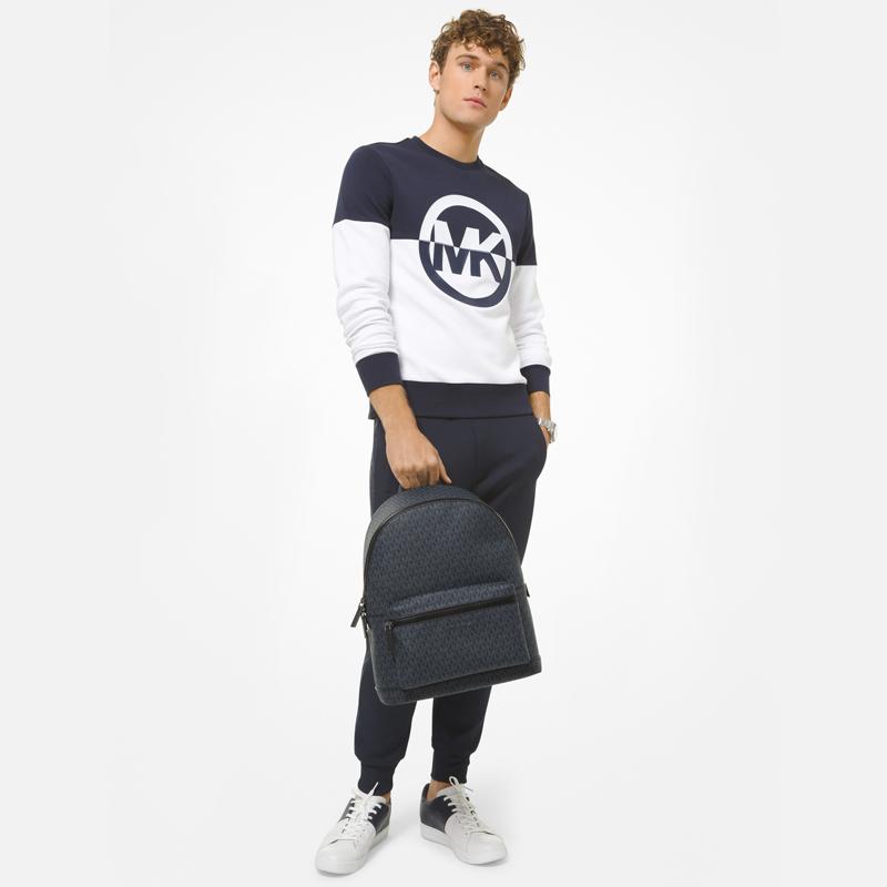 Michael Kors MK Cooper Vintage Commute Backpack Men Backpack Navy-Blue 37U9LCRB3B-502