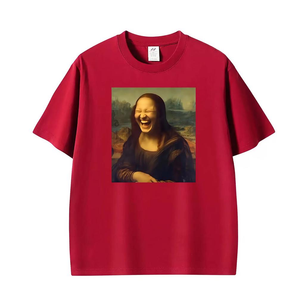 Mona Lisa Lustiges Meme Künstler Grafik T-Shirts Unisex Kleidung Cooles Vintage Streetwear T-Shirts Sommer Übergröße Lässiges T-Shirt Oberteile