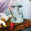 Cute Fisherman Statue Sandstone Garden Statue Micro Landscape Decor Dolls Statue  Living Room