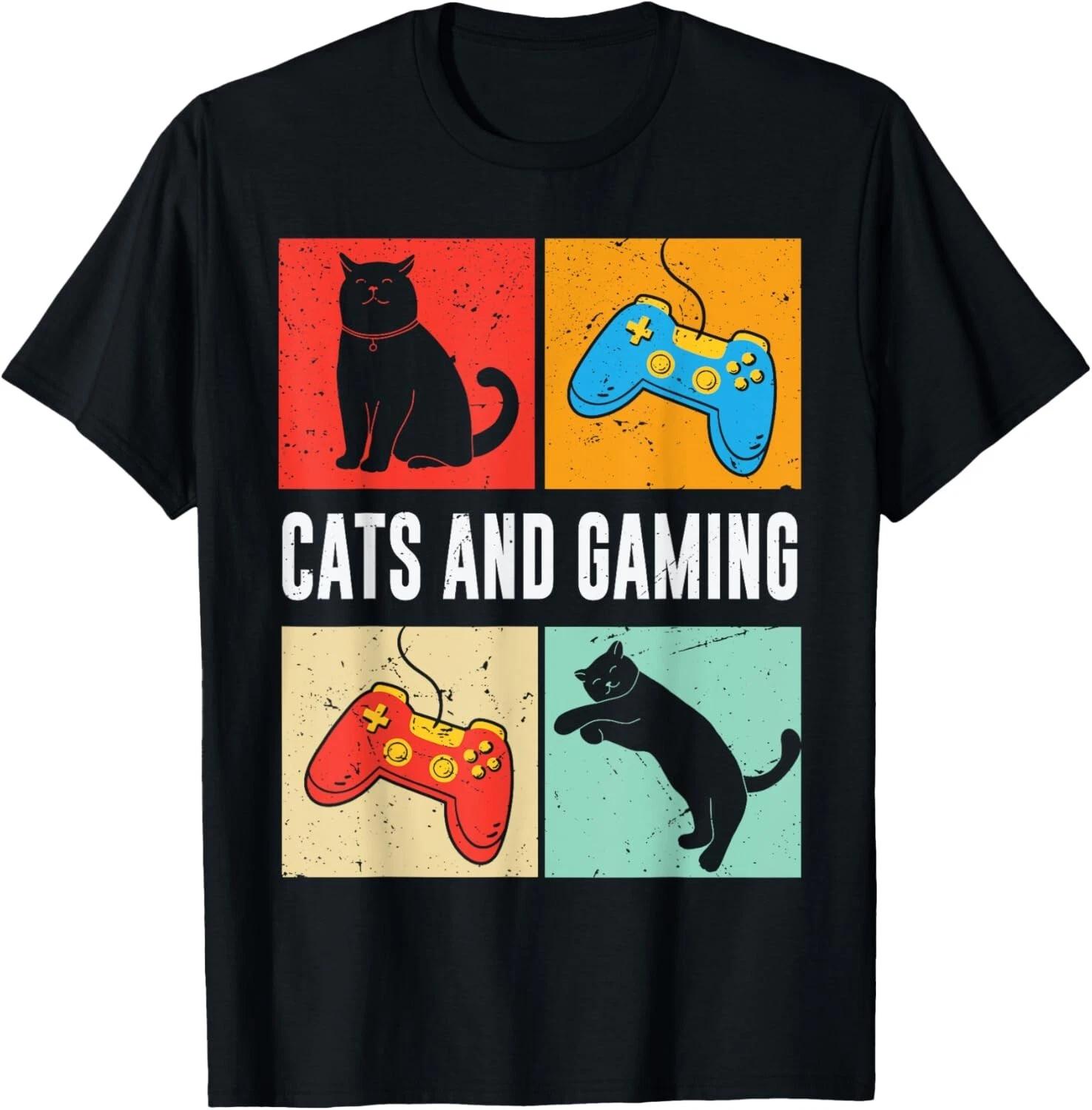 Cats And Gaming For The Cat Lover Gamer Video Game Player Gift Unisex T-Shirt S