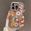 Retro Full Screen Flower Electroplated Clear Phone Case For iPhone 17 Pro Max 16 15 14 13 12 11 Pro Plus 17 Air Shockproof Cover