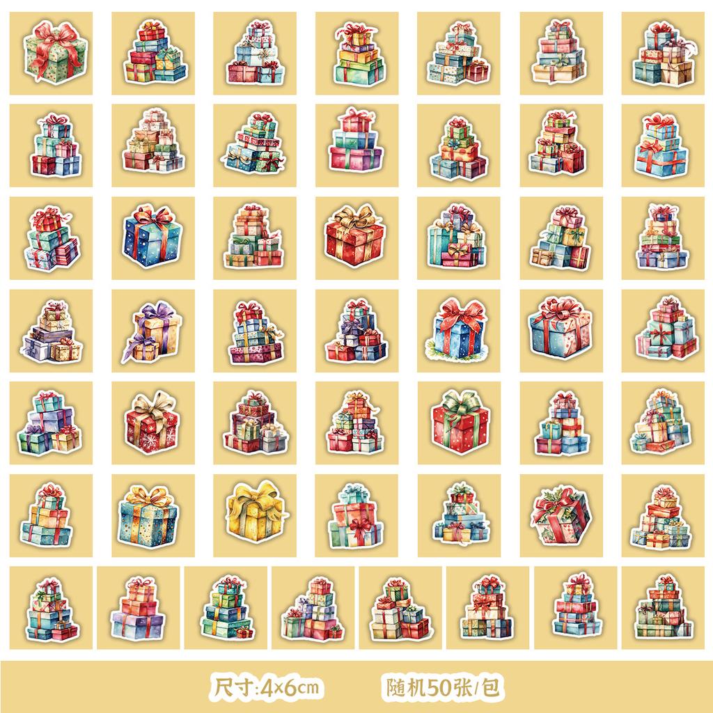 50 New Christmas Series Graffiti Stickers for Water Cups, Skateboards, Mobile Phones, Waterproof Decorative Stickers