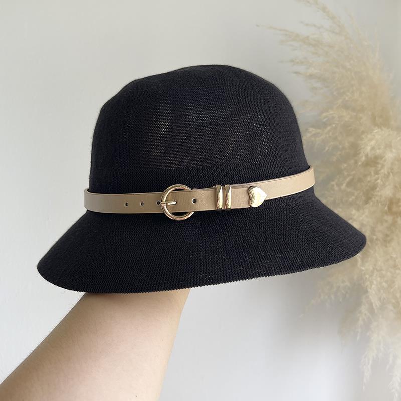 

Хлопковая и льняная шляпа женская весенне-осенняя тонкая женская шляпа-ведро дышащая шляпа от солнца шляпа-панама солнцезащитная шляпа тренд Adult (55-58cm) чёрный