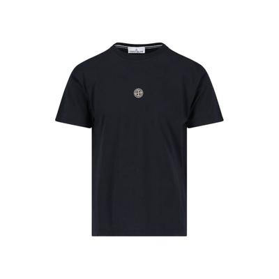 STONE ISLAND T-shirt da uomo SS23 con stampa di lettere, girocollo, maniche corte, nera 78152NS86-V0029