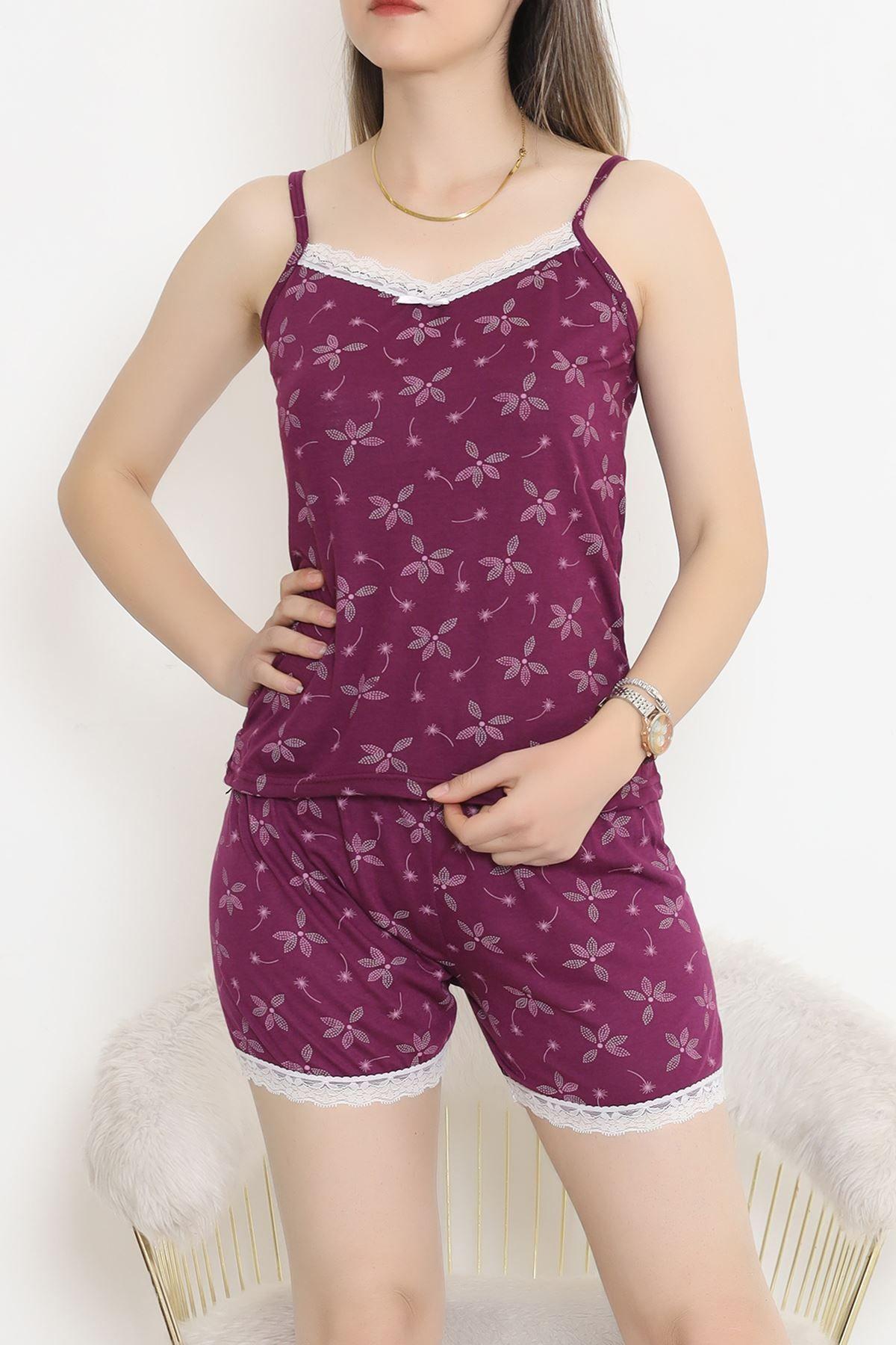 

Women s Style Plus Size Pajama Set Suit With Rope Strap Shorts, Plum - 18322.1048.