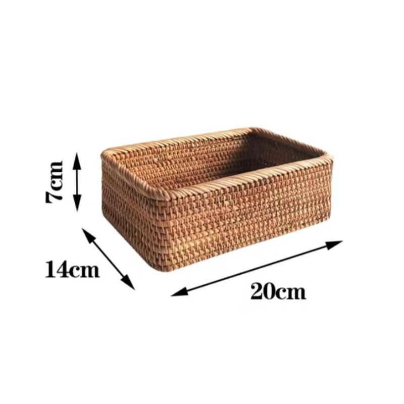 

3 Sizes Rectangular Rattan Storage Woven Nesting BasketsHandmade Wicker Baskets for Decor Fruit Tray and Snack Storage Box