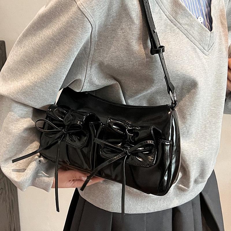 Wholesale New Product Trend Ballet Style Bow Folded Underarm Tote Bag Premium Texture Versatile Messenger Bag Women