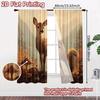 2pcs   2D FLAT PRINTING Curtains (Without Rod) Forest Companions Minimalist holiday curtains Versatile Polyester Curtains Holiday