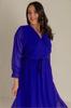 Women's Big Size Dress Saks Long Double Breasted Neck Wrap Chiffon Plus Size Dress