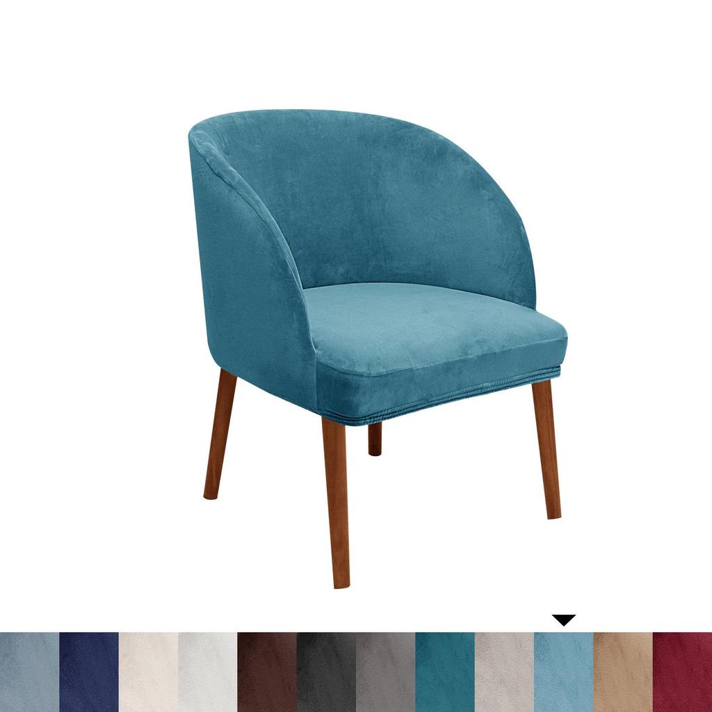 Velvet Semi-Circular Dining Chair Cover with Elastic Arc Design