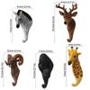 Retro Animal Head Key Hook Up 3D Hat Hanging Rack Creativity Clothes Hook Rack  Wall/Door Decor