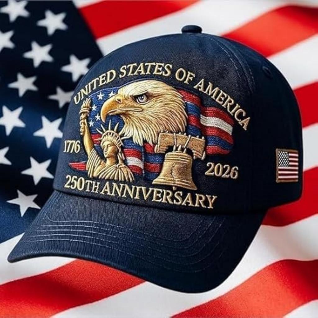 Trucker Hat Adjustable Us 250th Anniversary Cap Anniversary Tribute Hat Historic Embroidered Sunshade Cap For Patriotic Citizens