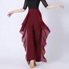 Women's High-Waisted Ruffled Dance Wide-Leg Pants Draped-Effect Practice Pants / Dance Pants