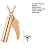 Pendant Necklace Swing-Open Stainless Design Pendant Necklace Steel Angel Wings Pet Hair Keepsakes
