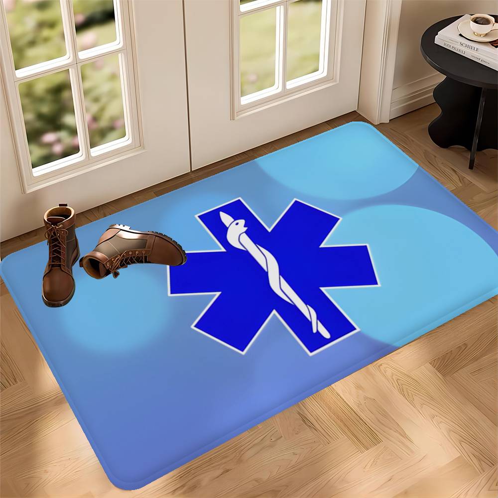 Ems Star Of Life Anime Bathroom Mat Anti-slip Absorb Water Long Strip Cushion Bedroon Mat Welcome Doormat