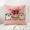 Cute J-Jokes Bear Cushion Cover Summer Coolness Linen Fabric Double-Sided Printing Pillow Case Sofa Home Decor Gift