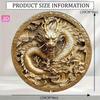 Vintage Chinese Dragon Metal Poster, 2D Flat Wall Art, Anticorrosion Garage Decor