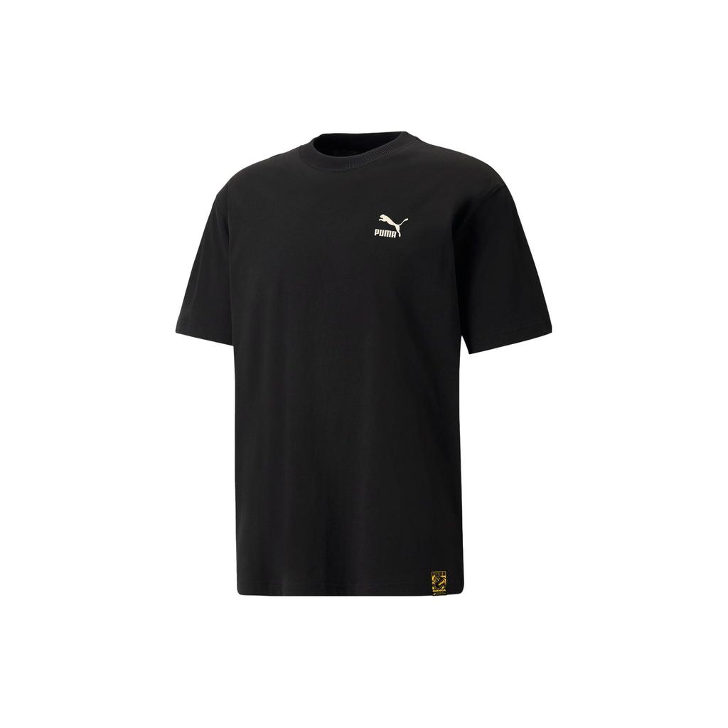 Puma X Staple Kollaboration American Vintage Regular Fit Tai Chi Print Rundhals Kurzarm T-Shirt Unisex Oberteile Schwarz 620702-01