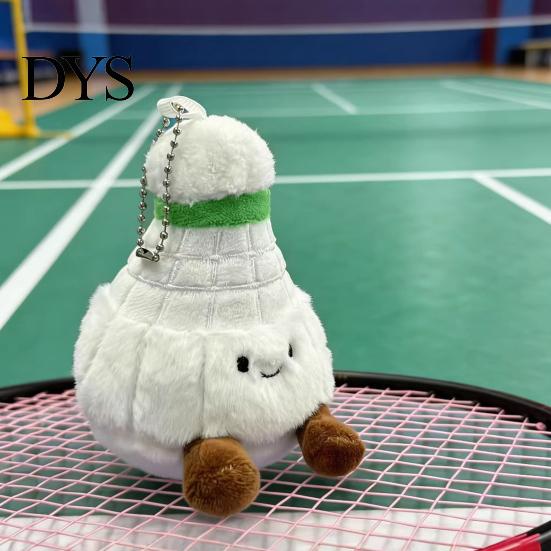 Kawaii Bag Decor Badminton Plush Keychain, Cute Shuttlecock Stuffed Toy for Car Rearview Mirror Ornament Decor, Soft Mini Pendant, Creative Gift Fans