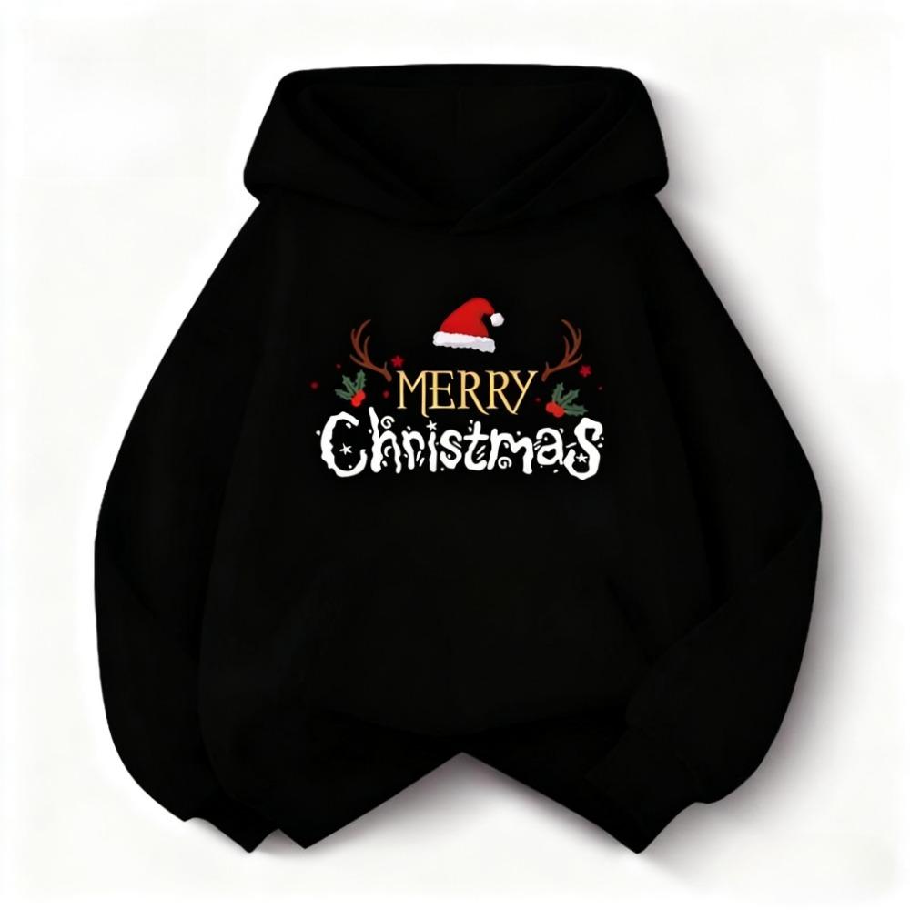 Christmas Cute Fashion Children Hooded Sweatshirt BoyGirl Autumn Winter Daily Outdoor Vacation Casual Loose Warm Soft Sportswear